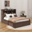 Lit plateforme double avec tablettes coulissantes-2104864116