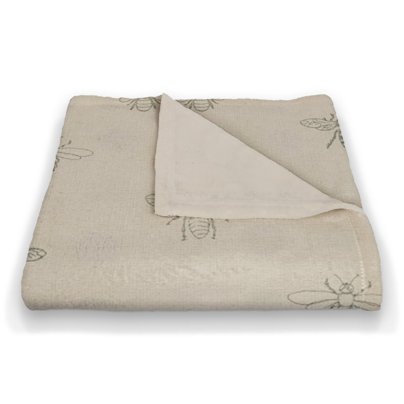 Hand Woven Throw Blanket, Gray/Cream