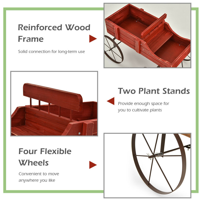 Macaluso Wood Plant Stand, Red