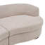 Canapé modulaire 3 places Korrin de 206 cm de large, en boucle moderne incurvée, avec base en bois cannelée, pour salon-134972642