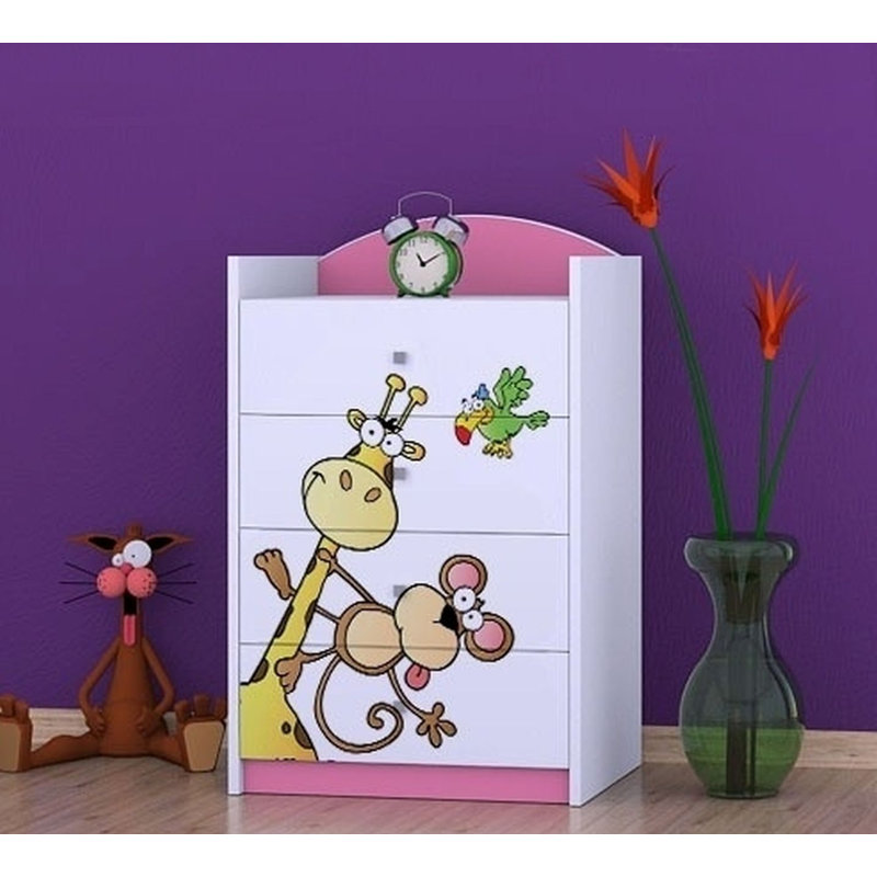 Nokes 4 Drawer Chest, Pink