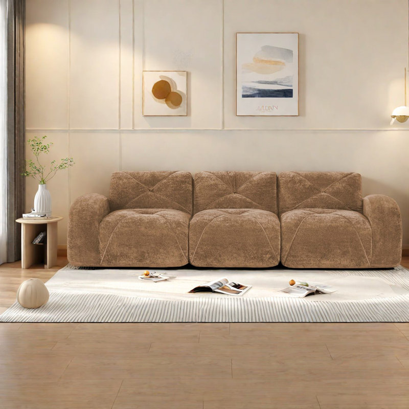 Canapé modulaire moderne en velours, sans assemblage, pour cinéma maison
