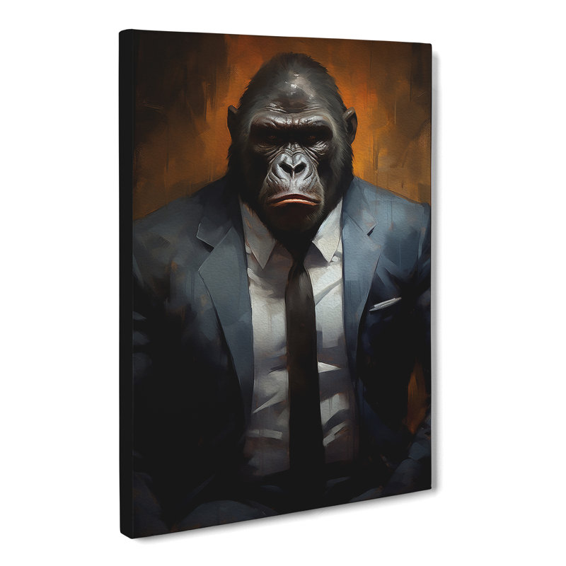Gorilla In A Suit Painting No.5 - Wrapped Canvas, 60cm H x 40cm W x 3cm D