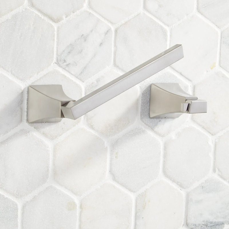 Signature Hardware Totten Wall Mount Toilet Paper Holder, Brushed Nickel