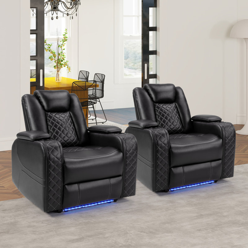 Casey-Anne 36.2" W Faux Leather Dual-Power Recliner