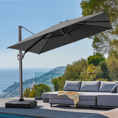 128'' X 104'' Rectangular Cantilever Patio Umbrella with Counter Weights Base