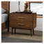 Ensemble de chambre double 3 pièces à finition noyer avec lit tapissier Boucle et deux tables de chevet