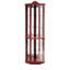 Armoire éclairée en verre pour vitrine, style cerise, tablettes réglables, coin orné de sculptures ornées avec tablettes de rangement-1029828201