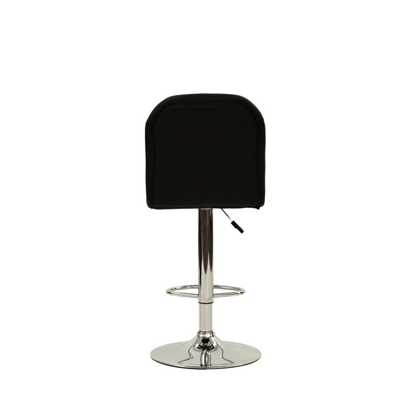 Tabouret de bar noir en similicuir avec style moderne et siège réglable