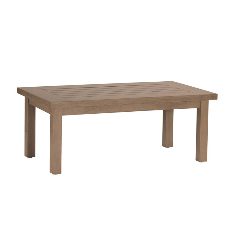 Club Aluminum Rectangle Outdoor Slatted Coffee Table 48 in. W x 21 in. H, Sandalwood