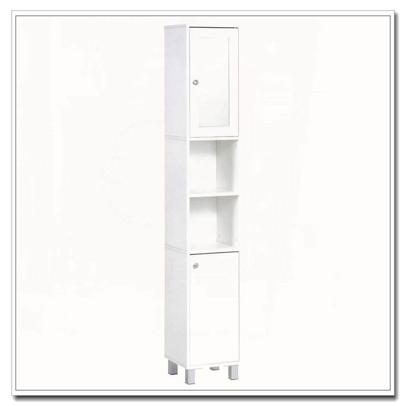Tall Bathroom Storage Cabinet with Mirror