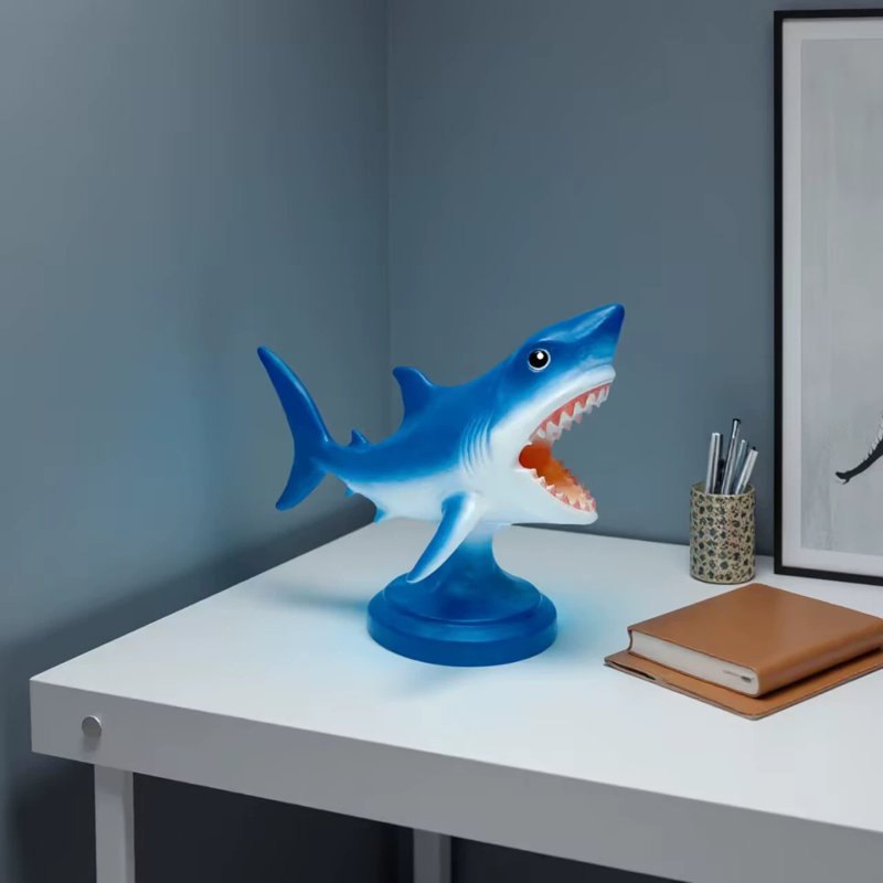 Lampe de table en résine bleue