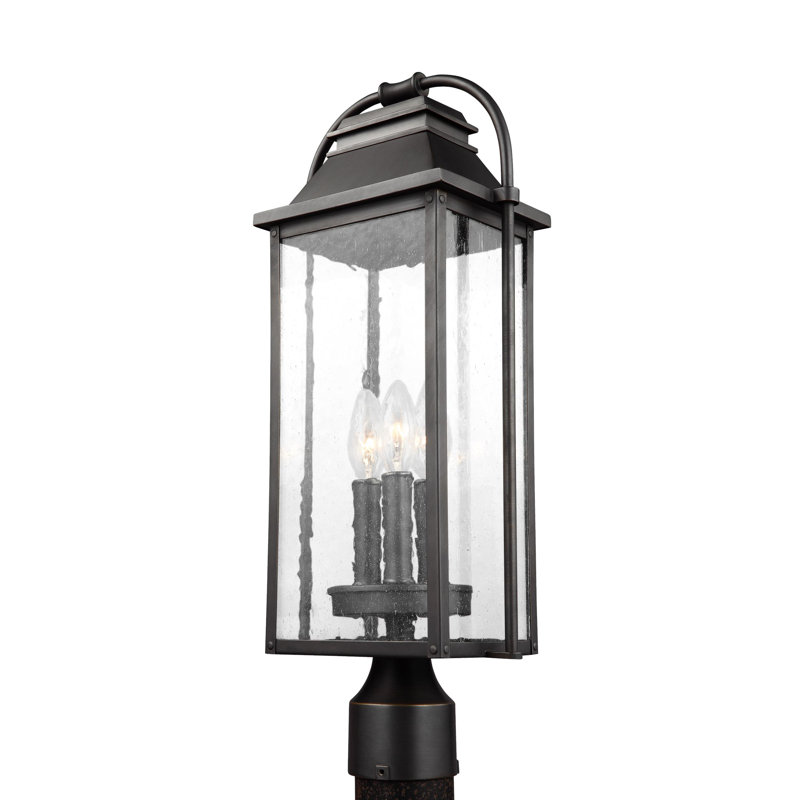 Tête de lanterne 3 lumières Newson, Bronze antique