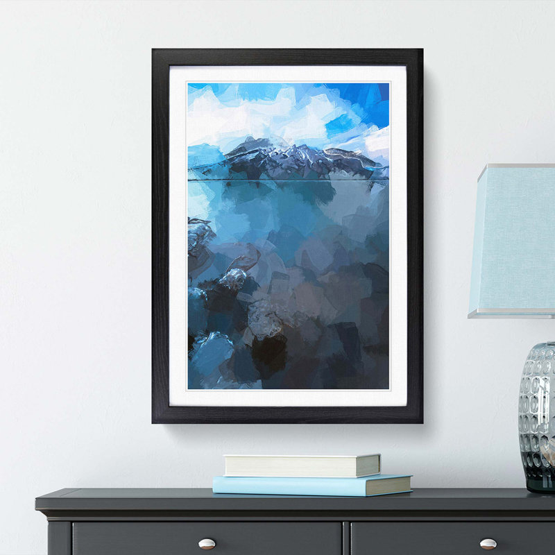 Lake Minnewaska in Canada in Abstract - Picture Frame Graphic Art Print, 48cm H x 36cm W x 2cm D, Black Framed