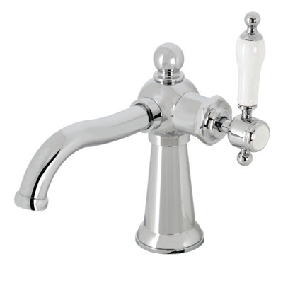 Kingston Brass Nautical Single-Handle 1-Hole Deck Mount Bathroom Faucet with Push Pop-Up