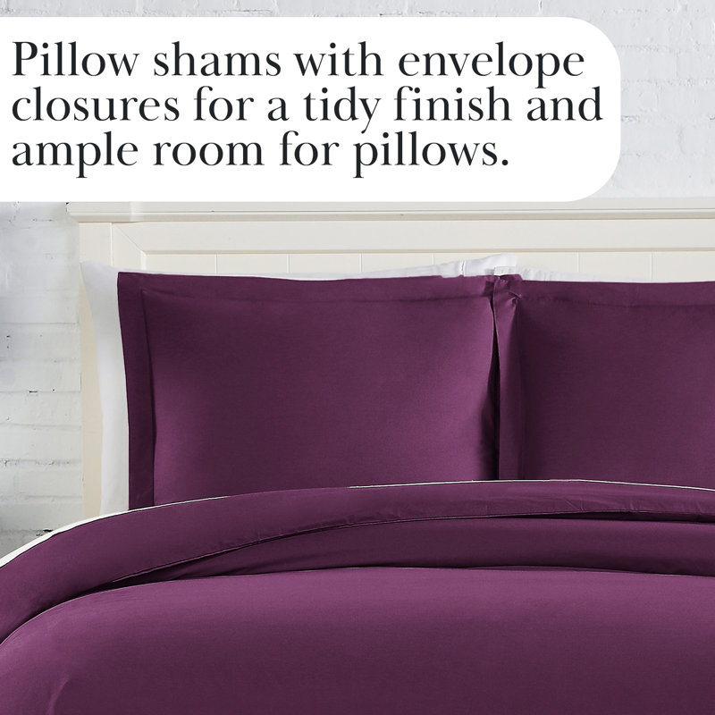 Southshore Fine Linens Southshore Basics Duvet Cover Set in Purple, Double-Brushed Microfiber Bedding with Hidden Zipper Closure and Corner Ties, 1 Pillow Sham, Twin/Twin XL