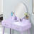 Wood Vanity And Stool Purple - Modern Table , Metal Drawer Pull, 12.6"W Dimension Stool, Pull For Easy Opening-620541818