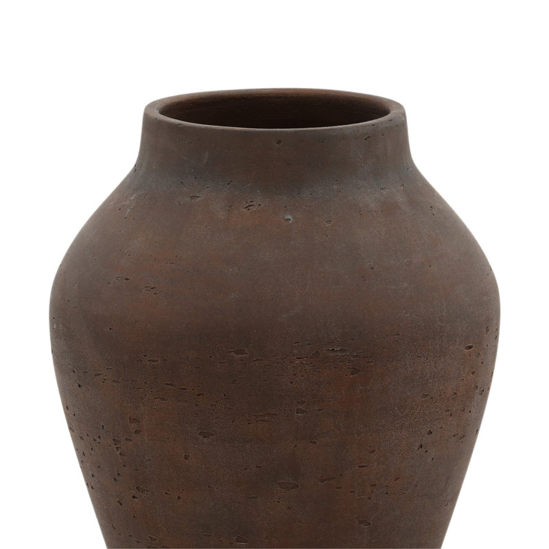 Vase Faustus, H 13,4 po x l 11 po x P 11 po, Brun