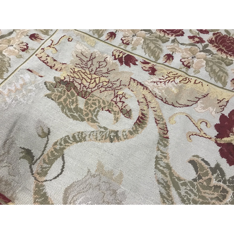 Hand-Knotted High-Quality Beige and Beige Area Rug