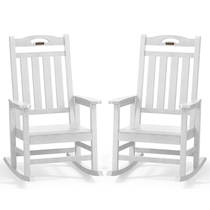 Chaise berçante en PEHD à bascule Adirondack, Blanc