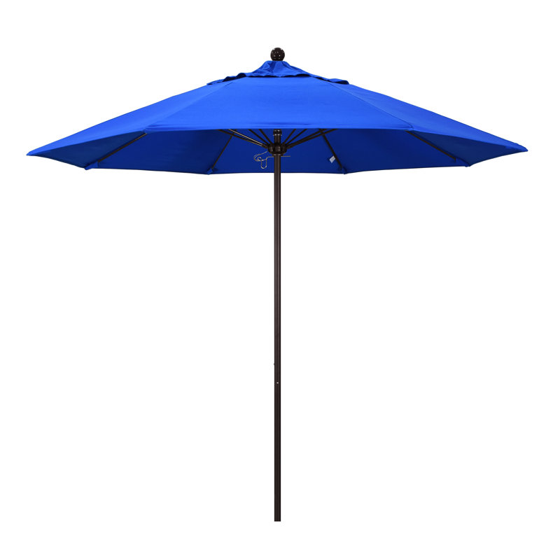 Parasol de marché 9 pi Hibo, Toile Sunbrella® bleu pacifique