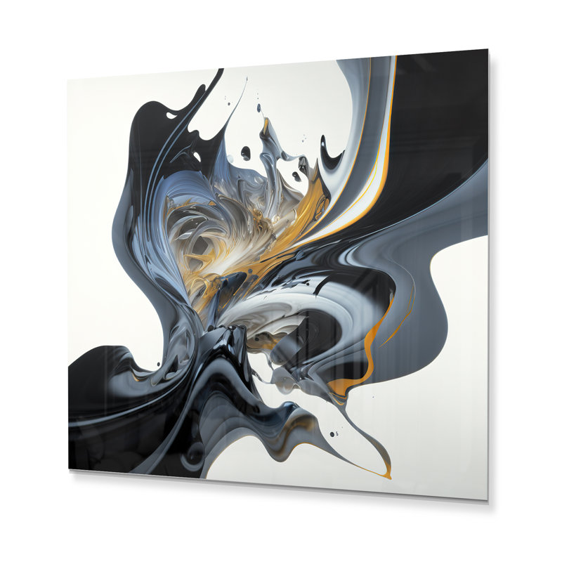 Décoration murale moderne en métal Bright Blue Smooth Abstract II, H 36 po x l 36 po x P 1 po