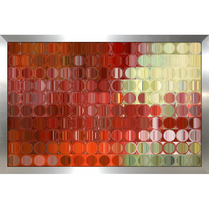 «Circles and Squares 42», impression, H 27,5 po x l 39,5 po x P 0,75 po, Encadrement argenté