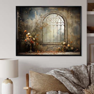 Hauting Floral Gothic Windows I - Floral Window Wall Art