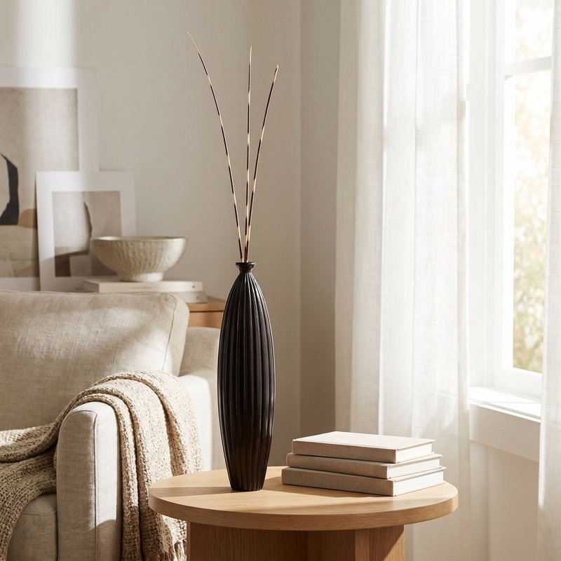 Ebony Wood Collection Wood Table Vase