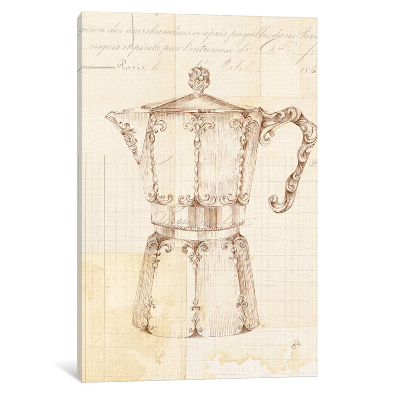 «Authentic Coffee III», impression sur toile, H 18 po x l 26 po x P 1,5 po, Pas de tapis, Toile tendue