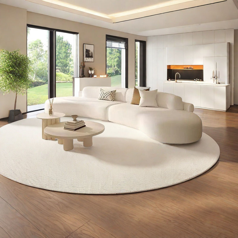 Cream style semi-circular arc negotiating sofa