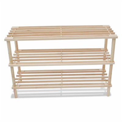 18 Pair Solid Wood Shoe Rack