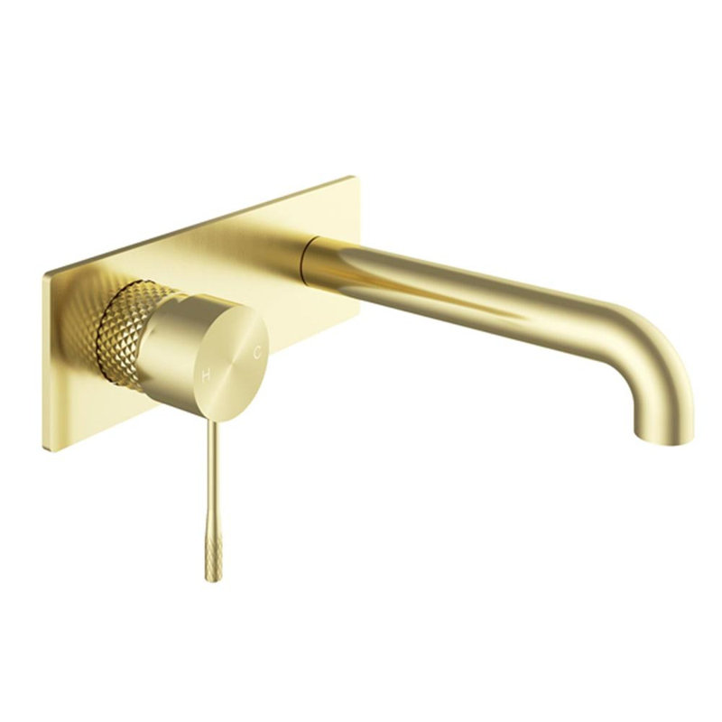  Wall Mounted Mono Basin Mixer, Gold