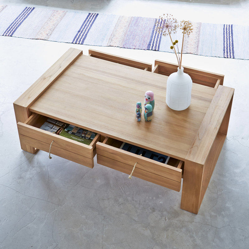 Nasrine Solid Wood Sled Coffee Table