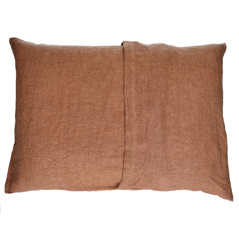 Coussin en lin Alpha Basics, Brun