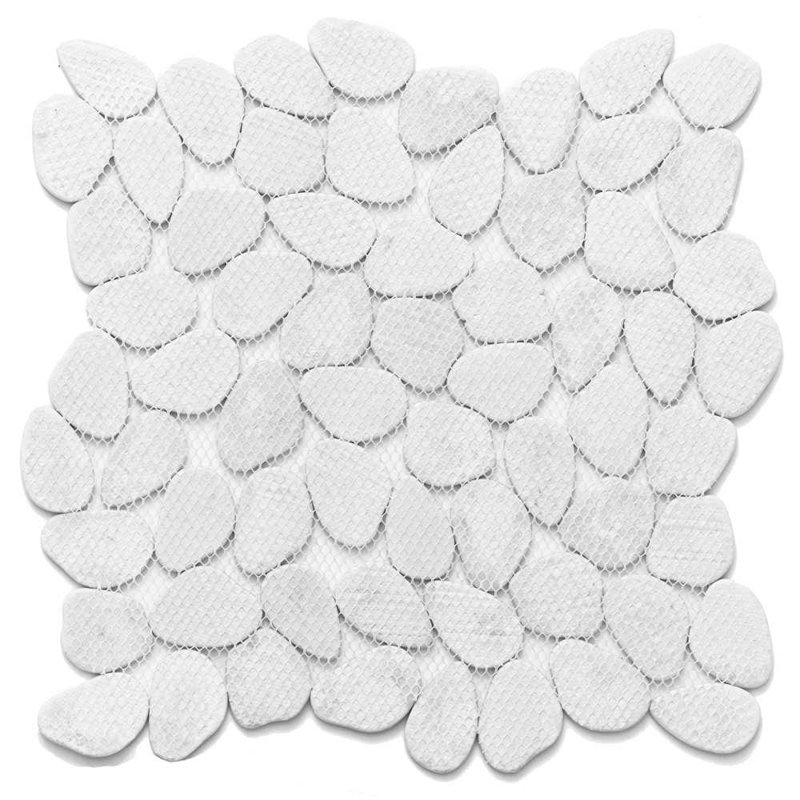 Recycled Cenote Pebble 13" x 13" Glass Wall & Floor Tile, Blanco White