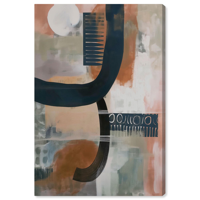 Enigmatic Shade Fusion Abstract Canvas Art in Earth Tones, 10" x 15"