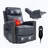 Genuine Leather Heat Massage Manual Recliner Chair with Rocker & Swivel for Living Room-1969748135