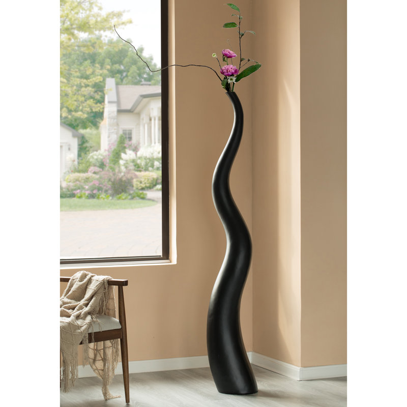 Ceramic Floor Vase, 62" H x 8.5" W x 8.5" D, White