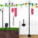 9FT Lamp String Light & light string poles  with Lead wire,Ground nail, Remote control and solar panel, Ox Horn for Outdoor/Indoor Decor( 6 Pack)