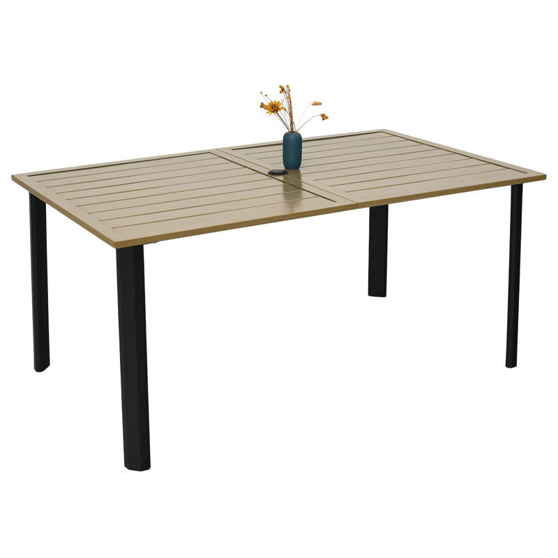 Table de salle à manger rectangulaire d'extérieur L 63 po x l 38 po, Brun