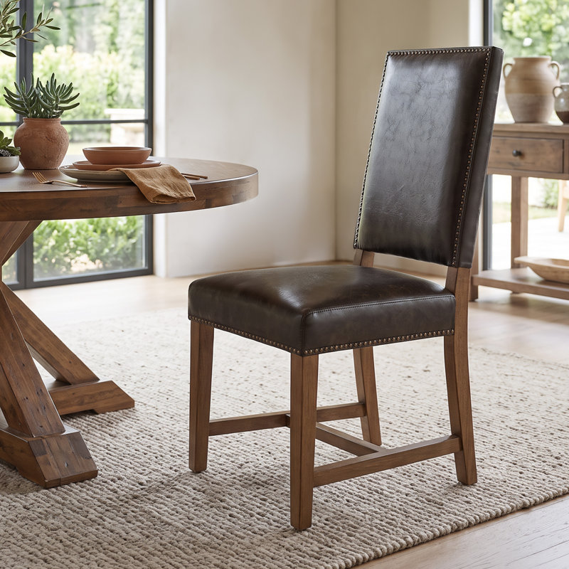 Darcy Leather Dining Chair, Dark Brown
