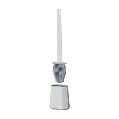 Ensemble de nettoyants pour salle de bain à brosse murale, piston flexible en caoutchouc et plastique pour salle de bain, 16,1 x 4,3 x 1,8 po, blanc