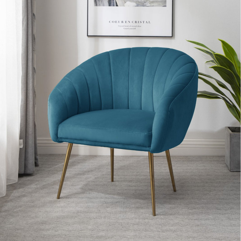 Jaylynn Velvet Accent Chair, Teal
