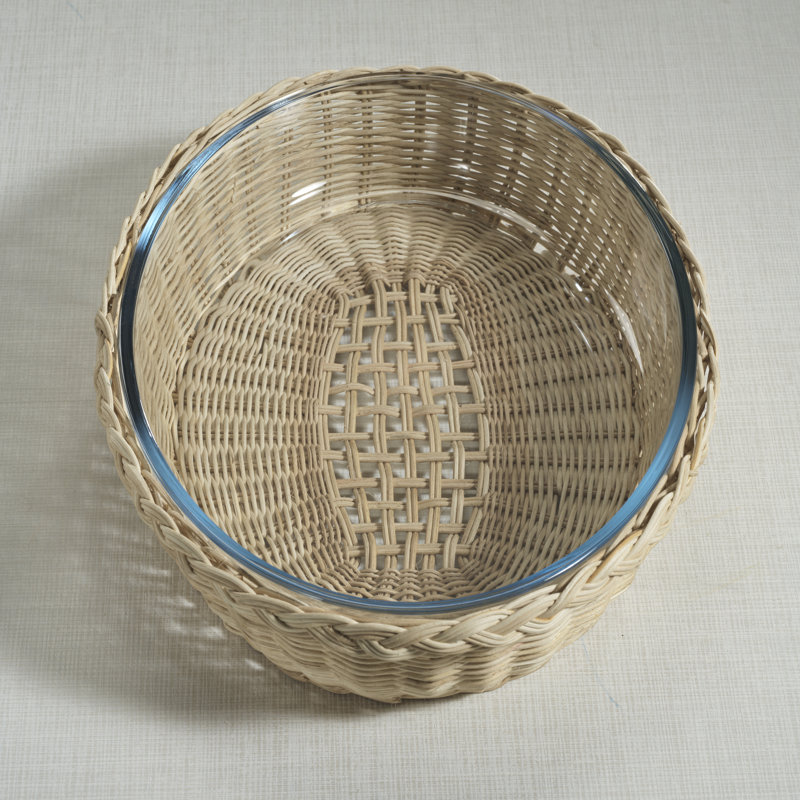 Dayu - Pyrex ovale dans un panier en rotin