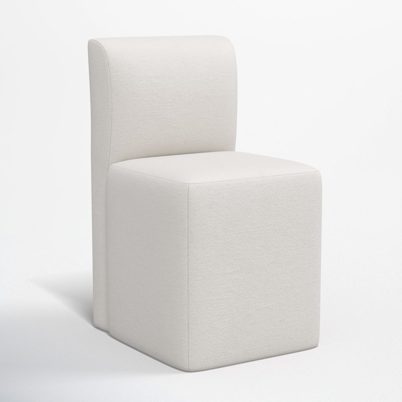Chaise rembourrée avec roulettes Mendy, Velours performance gris clair Bella
