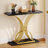 Bleckley 39.3" Console Table with Faux Marble Top & Gold Metal Frame-442719192