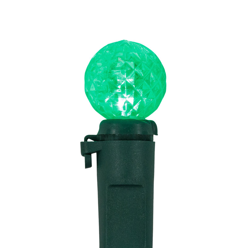 LED G12 Berry Christmas Lights - 16' Green Wire - 50 Ct, Green
