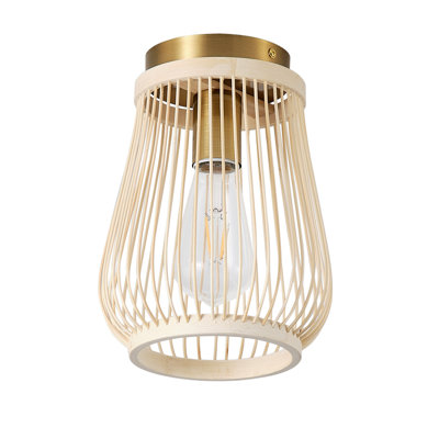 1-lamp beige rattan adjustable ceiling light