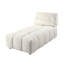 Canapé modulaire en lin beige avec méridienne et repose-pieds modulaire (dossier réglable)